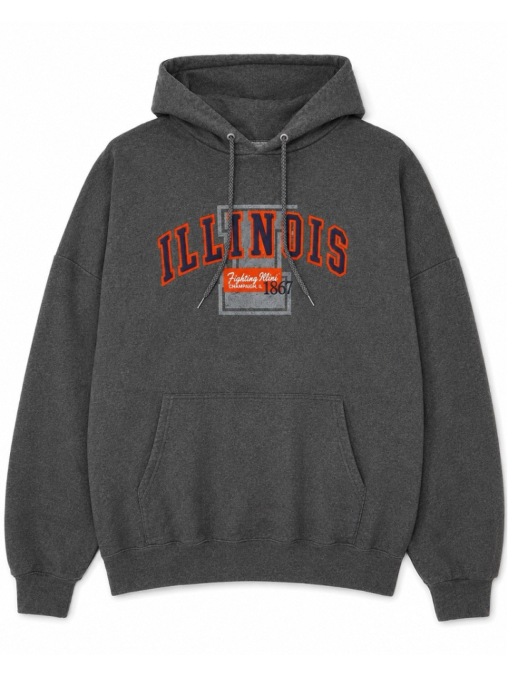 Vintage Hanes Illinois Fighting Illini Hoodie Pullover Sweatshirt Men’s 3XL Gray